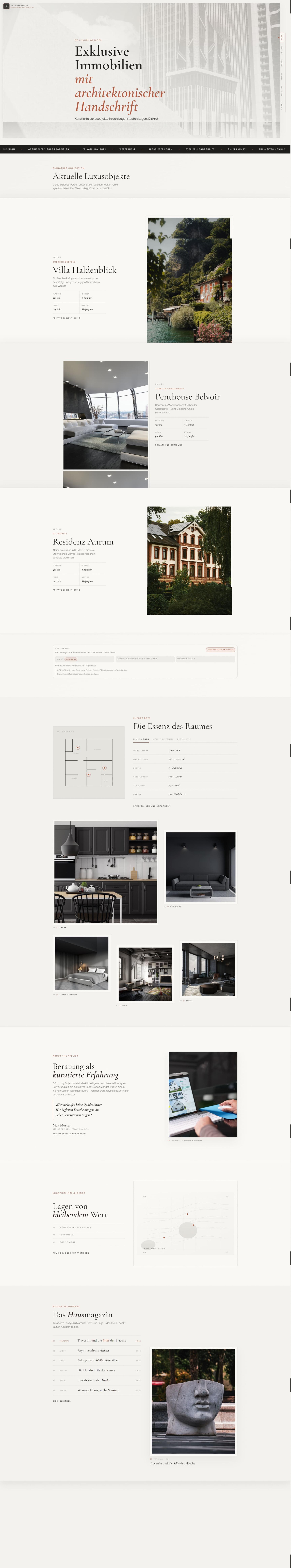 Mobile Ansicht von Immobilien Luxusobjekte Template - Premium Onepager-Template für Makler und Luxusimmobilien. Mit Signature Collection, CRM-Sync-Placeholder und Lead-Führung.